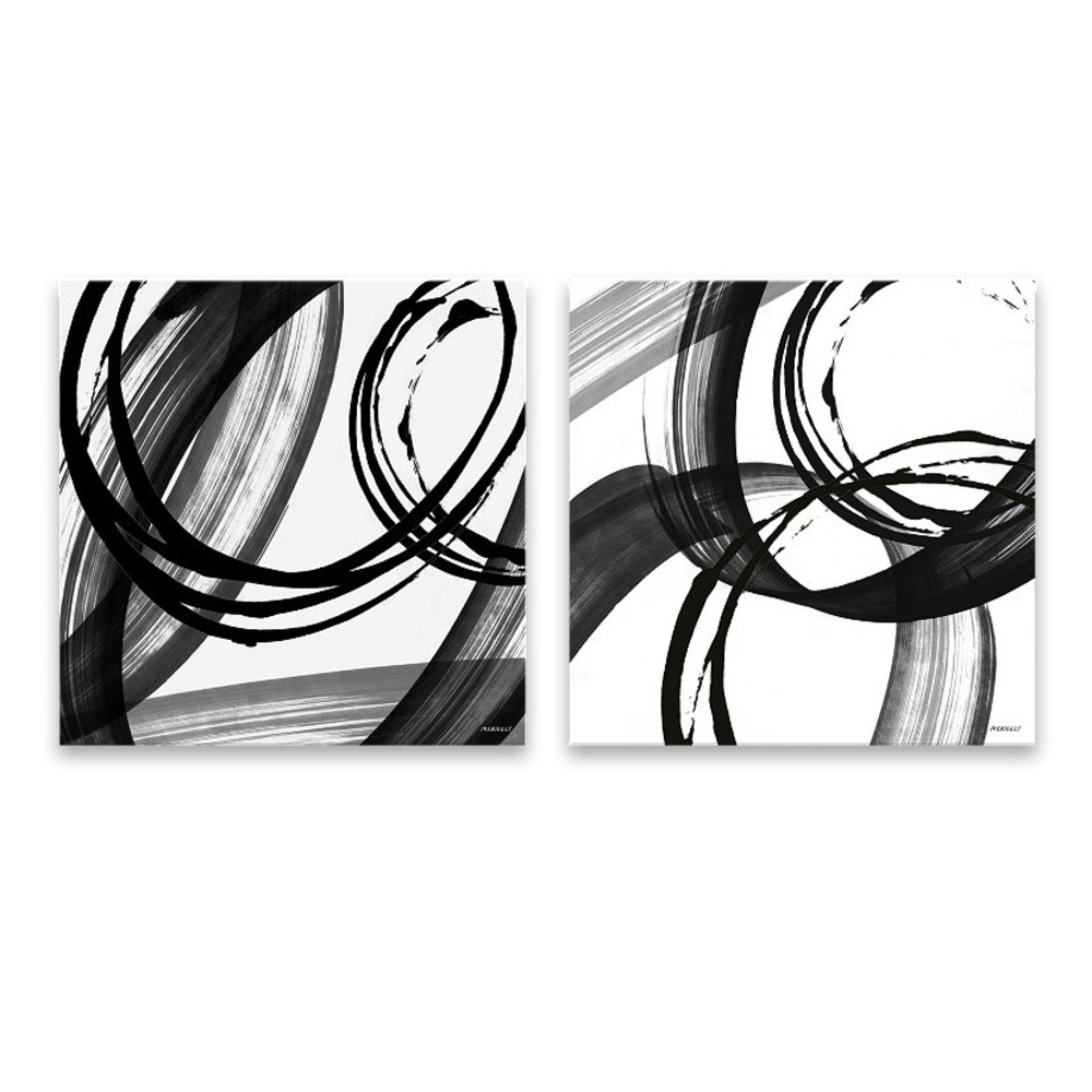 Artissimo Designs Black and White Pop Hand Embellished Canvas